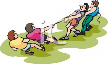 Men Having A Tug O War Contest   Royalty Free Clip Art Picture