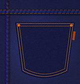 Pocket On Jeans Background  Blue Denim  Illustration   Royalty Free