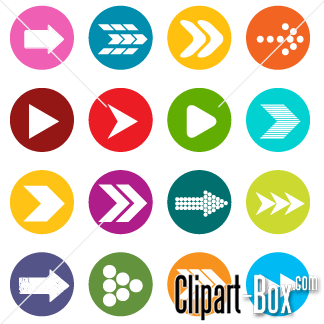 Related Arrows Icons Cliparts