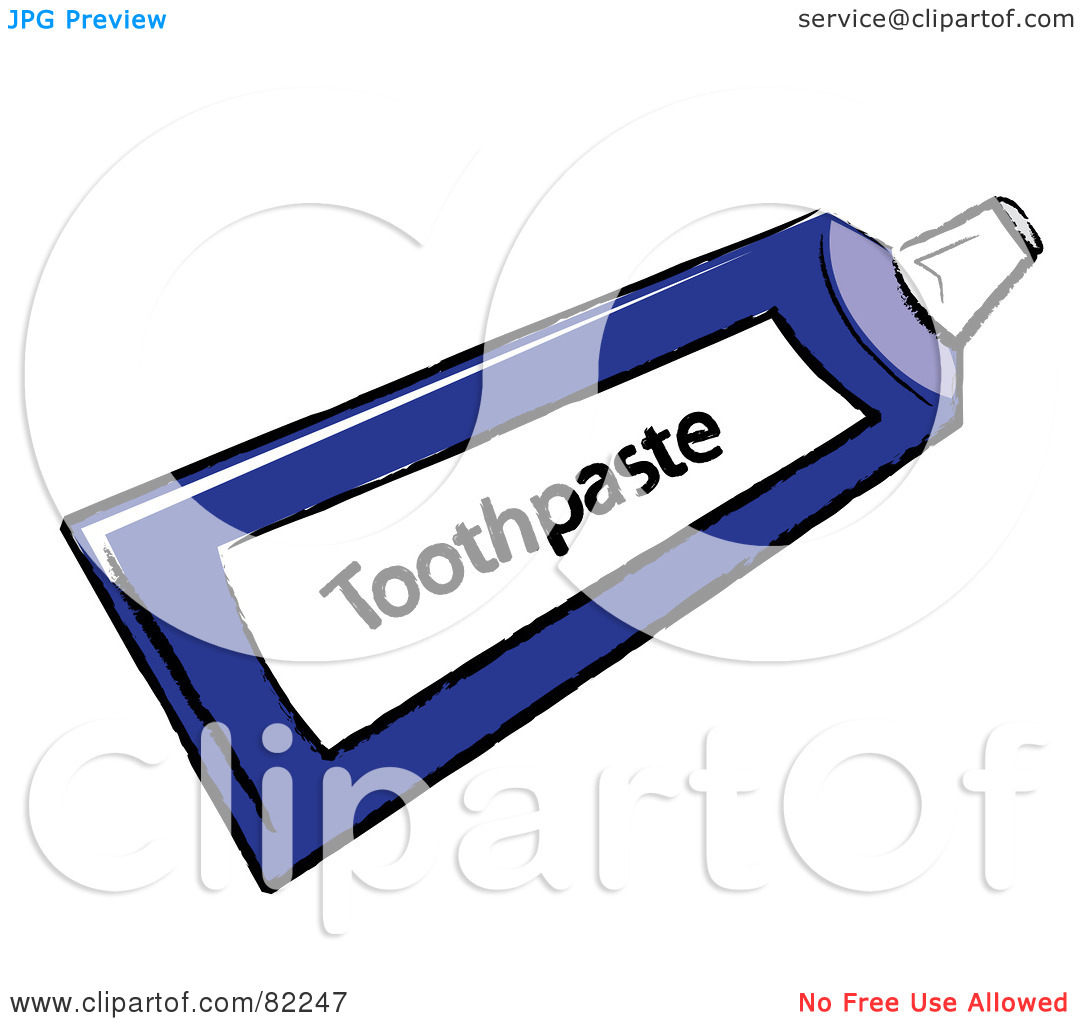 Rf  Clipart Illustration Of A Blue Toothpaste Tube By Pams Clipart