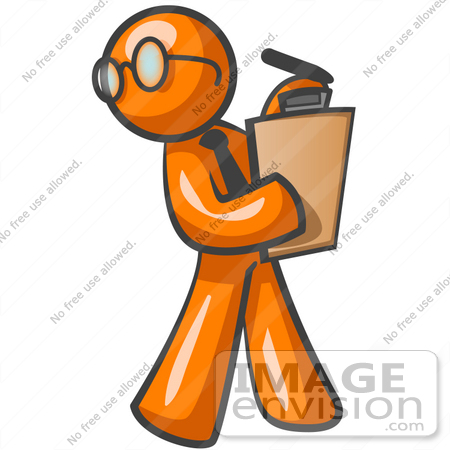 Royalty Free Clipart Of An Orange Guy Character Wearing Spectacles And    