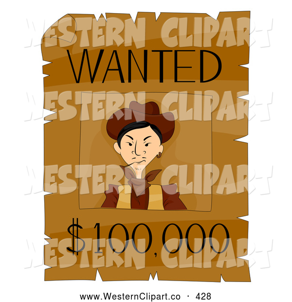 Vector Western Clip Art Of A Wanted Reward Old Wild West Sign By Bnp