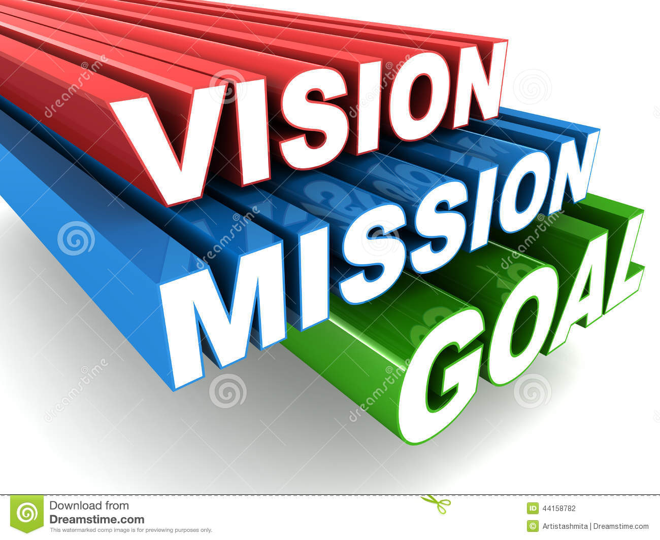 Vision And Mission Concept Words Vision Mission Goal Zooming Into