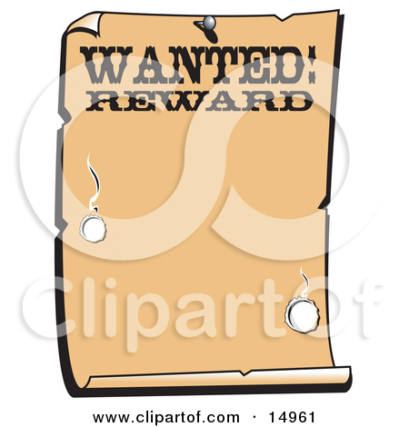 Wanted Sign Western Background Clipart Illustration Poster Art Print