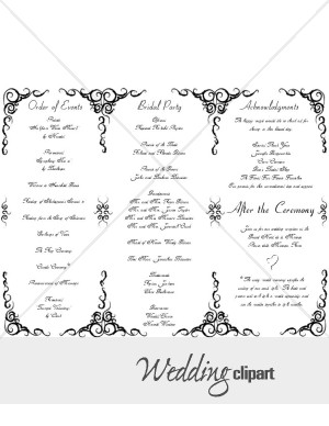 Wedding Programs   Blank Wedding Bulletins