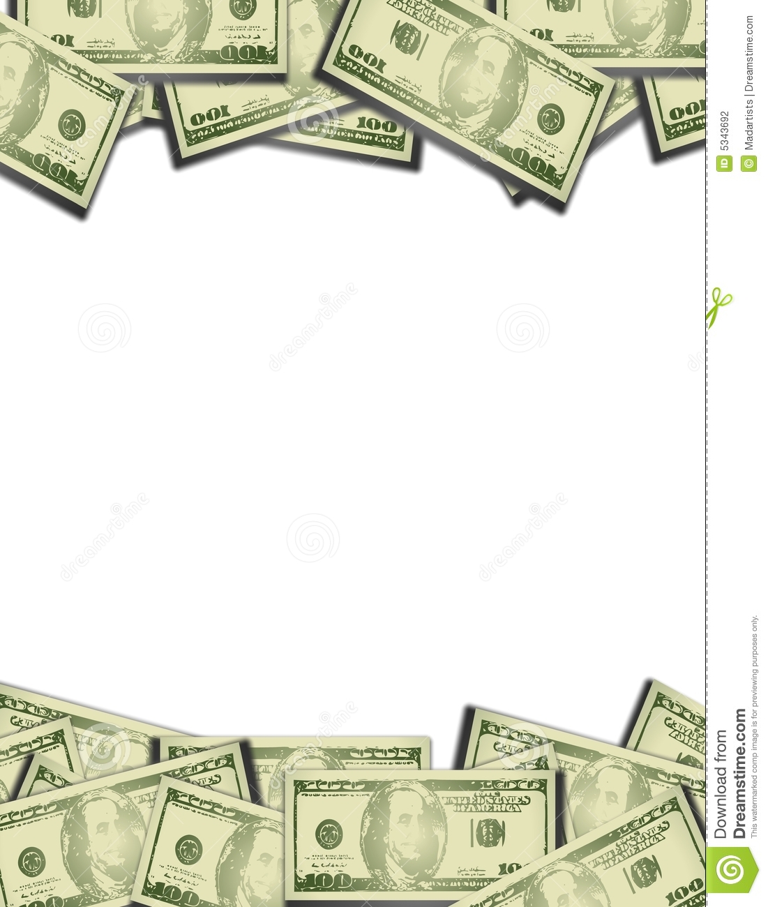 An Illustration Featuring Top And Bottom Money Borders
