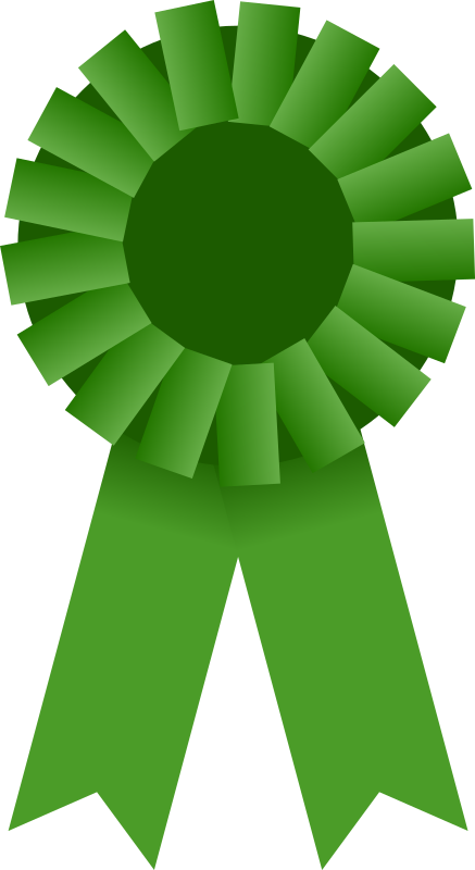 Award Ribbon    Green By Mirek2   An Image Of A Green Rosette