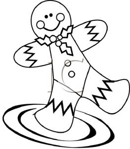 Baking Clipart Black And White Black And White Gingerbread Man On A