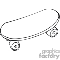 Black And White Outline Of A Skateboard
