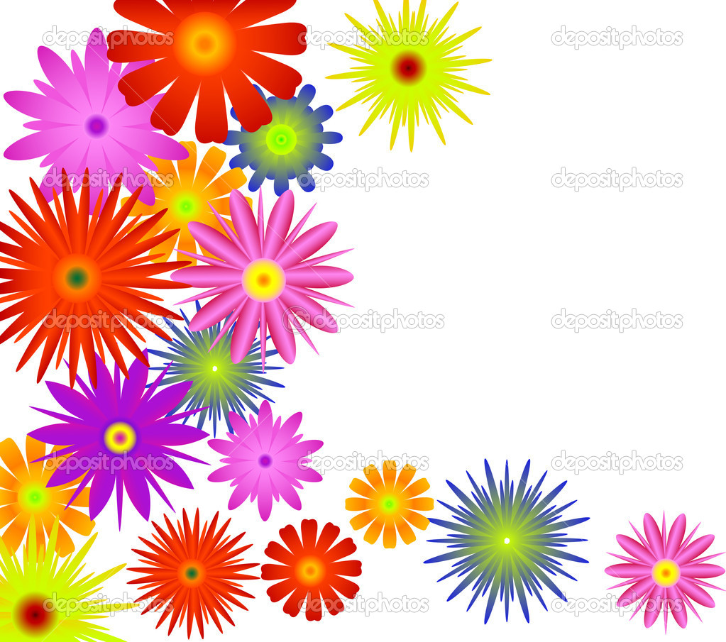 Bright Color Flower Corner Illustration   Stock Vector   Dr Pas
