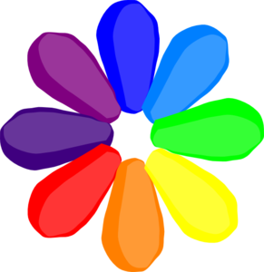 Bright Rainbow Flower Clip Art At Clker Com   Vector Clip Art Online