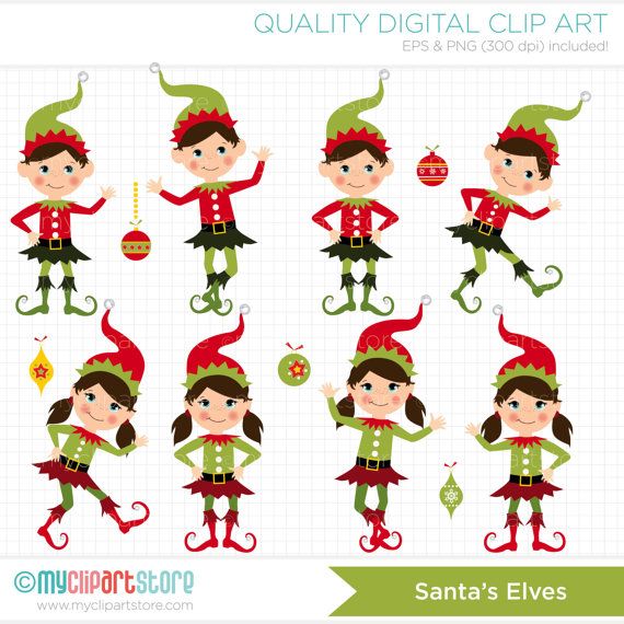 Christmas   Santas Little Elves Clip Art   By Myclipartstore  4 50