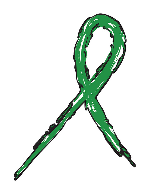 Green Cancer Ribbon   Clipart Best
