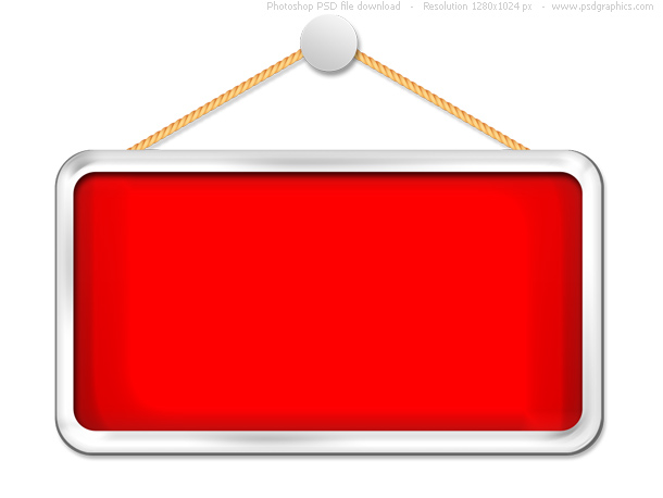 Hanging Red Sign Template  Psd    Psdgraphics