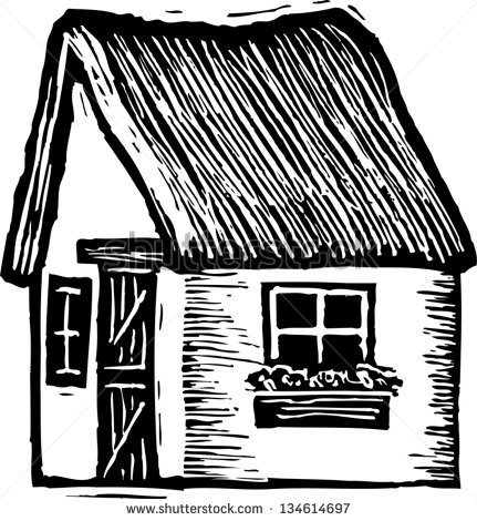 Hut Clipart Black And White Black And White Vector