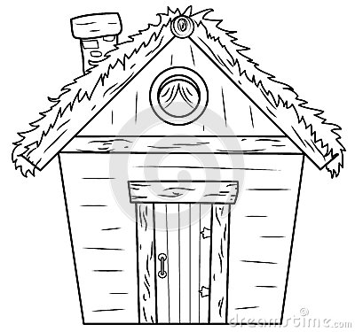 Hut Clipart Black And White Old Hut Straw Roof Isolated
