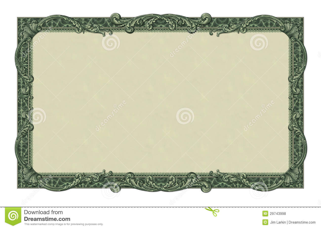 Illustration Of A Border Frame Using Elements From A Dollar Bill
