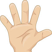 Kid S Hand Showing Five Hand Count   Royalty Free Clip Art