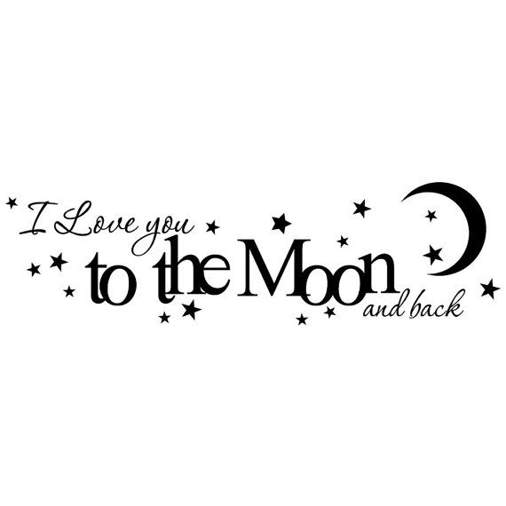 Love You To The Moon And Back Vinyl Wall Decal Nursery Or Childs    