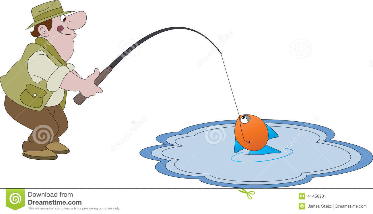 Man Fishing In A Pond Stock Vector   Image  41456901