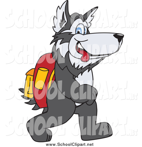 Of A Husky School Mascot Walking School Clip Art Toons4biz