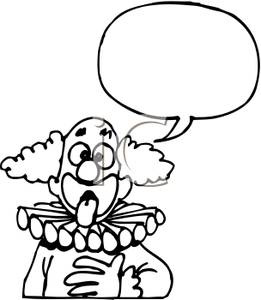 Tongue Clip Art Black And White Black And White Clown Sticking Out His