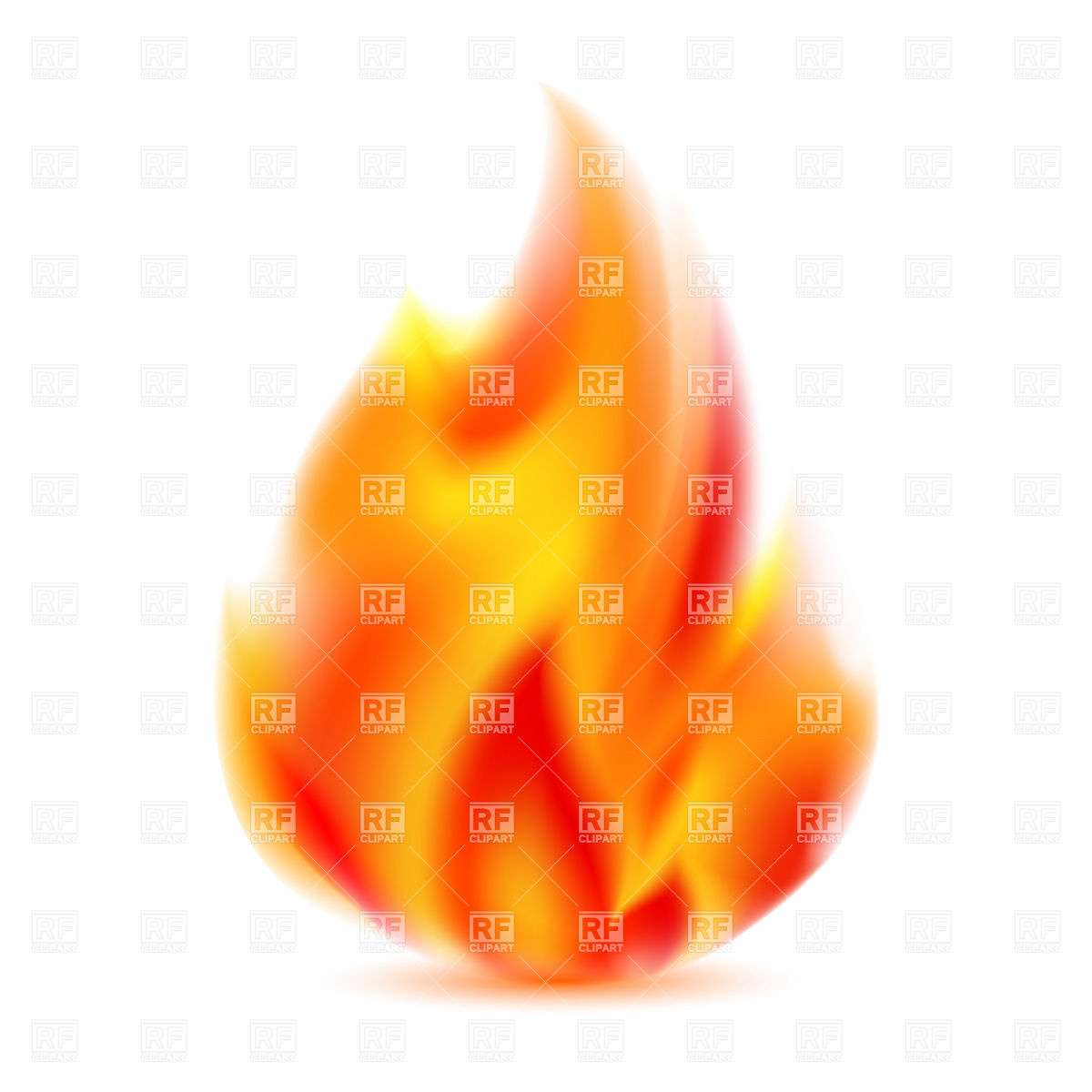 Bright Flame On White Background Download Royalty Free Vector Clipart