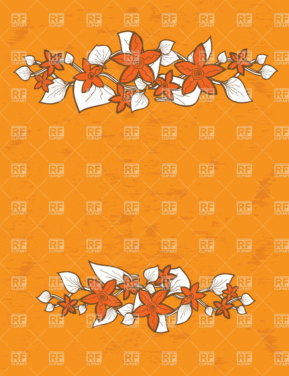 Bright Orange Floral Horizontal Dividers 24473 Download Royalty Free