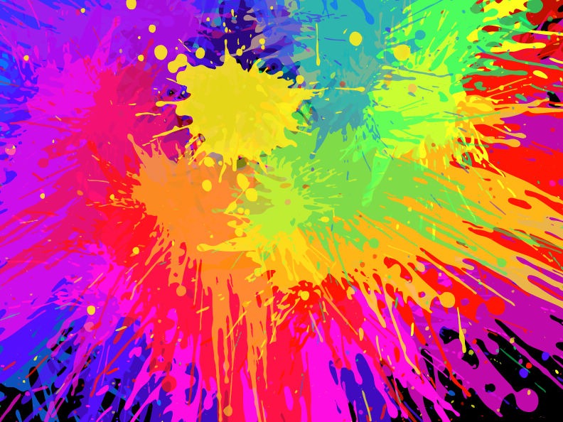 Colourful Bright Ink Splat Design Vector   Free Vector Graphics   All