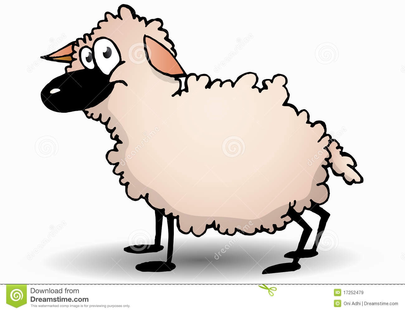 Cute Ram Sheep  Farm Animal Illustration
