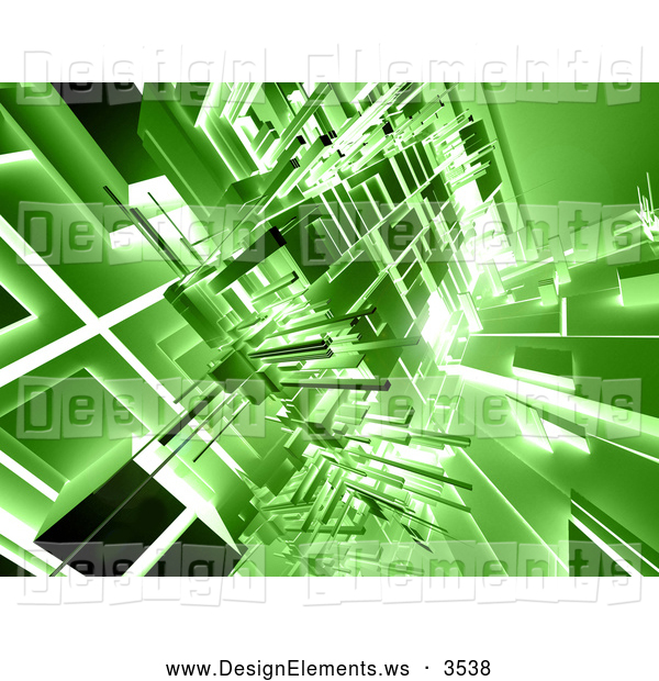 Design Element Clipart Of A Bright Green Technology Futuristic