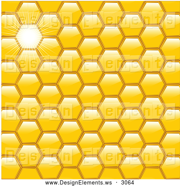 Design Element Clipart Of A Yellow Honeycomb Patterned Background With