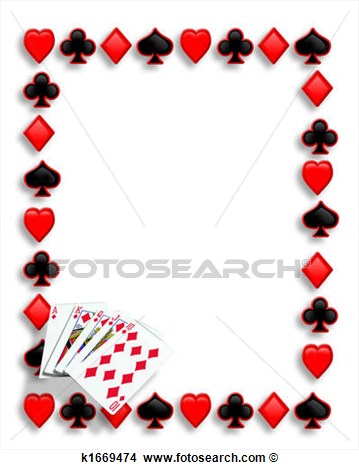 Drawing   Playing Cards Poker Border Royal Flush  Fotosearch   Search