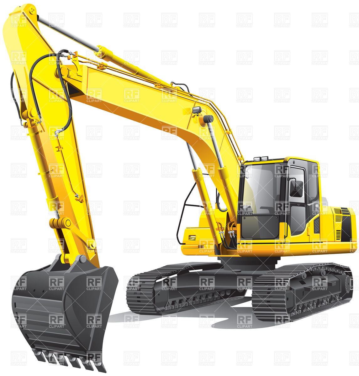 Excavator 6197 Transportation Download Royalty Free Vector Clipart
