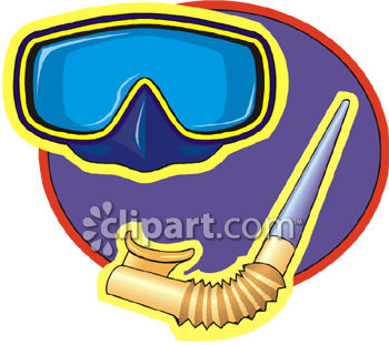 Free Clipart Image  Snorkeling Gear   Snorkel Mask And Breather Tube