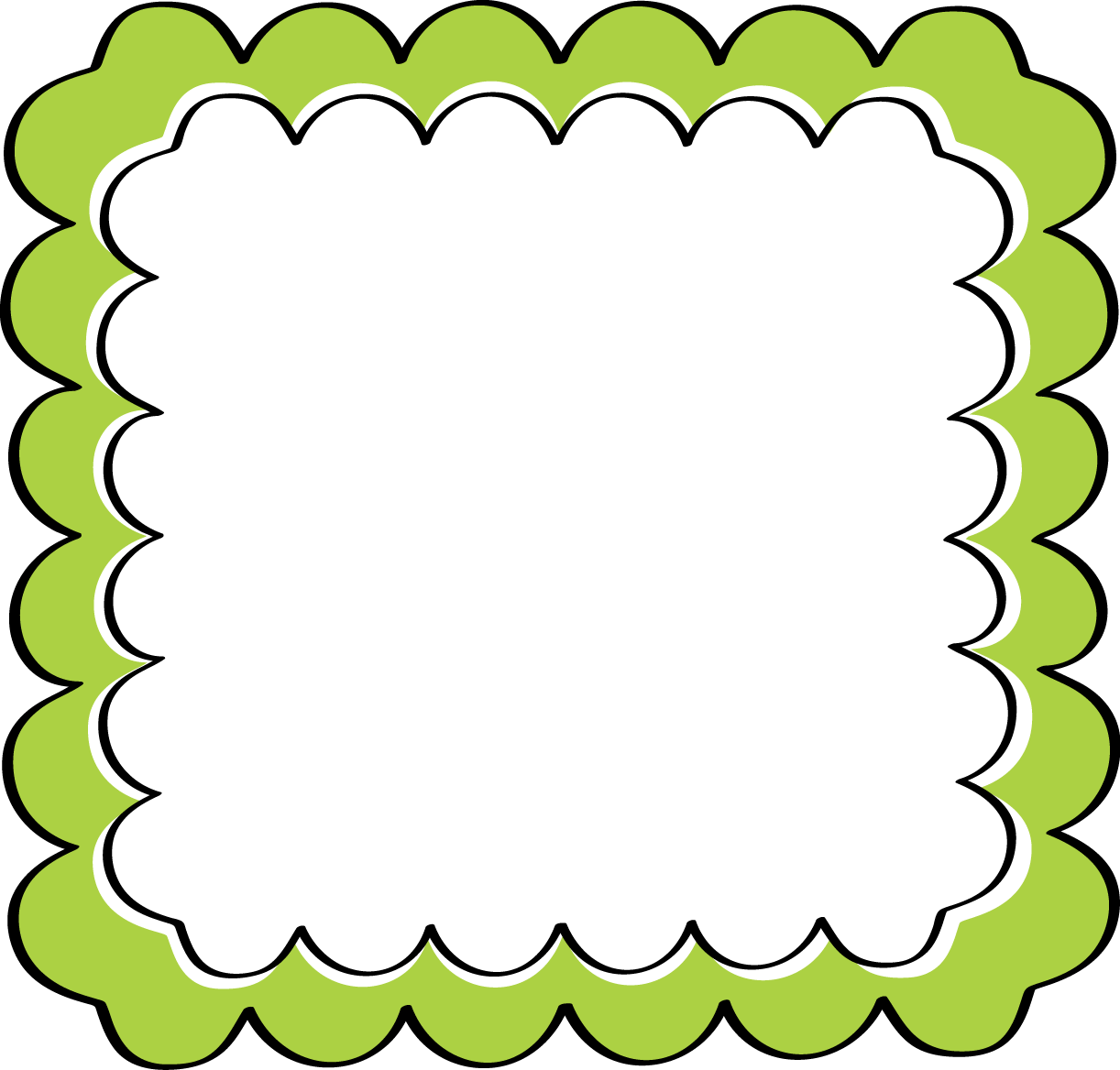 Green Scalloped Frame Free Clip Art Frames