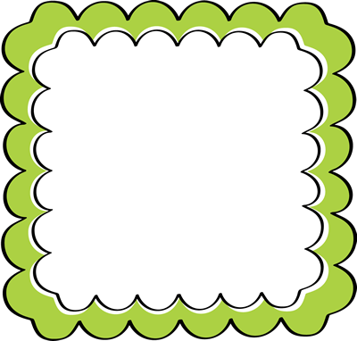 Green Scalloped Frame   Green And Black Scalloped Frame With An Inner