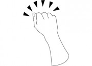 Hand Knocking B W This Black And White Outline Illustration Hand