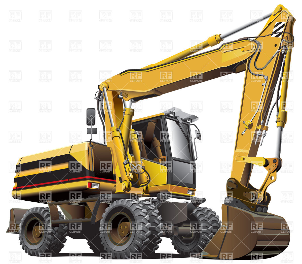 Heavy Wheeled Excavator Download Royalty Free Vector Clipart  Eps 