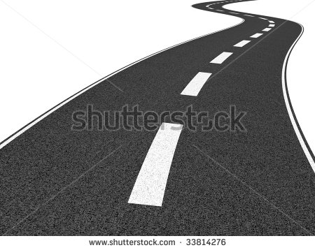 Illustration Of A Long Winding Road Disappearing Into The Distance