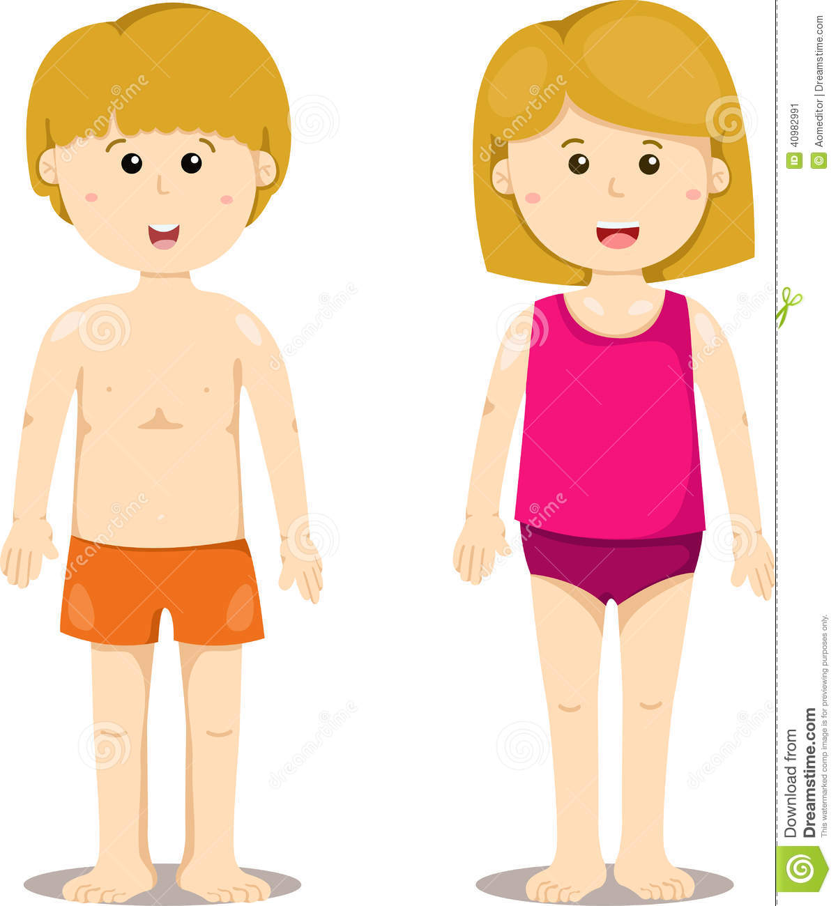 Illustration Of Boy And Girl Standing Stock Vector   Image  40982991