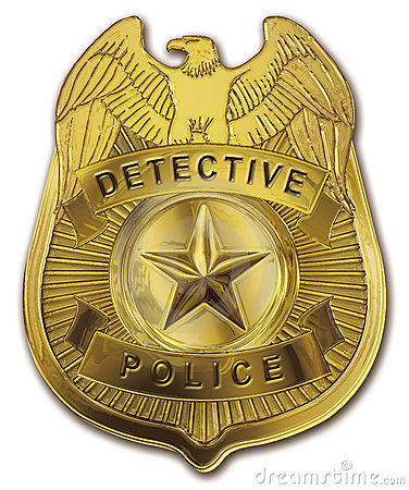     Metal Detective Rank Police Officer Badge  Clipping Path Included