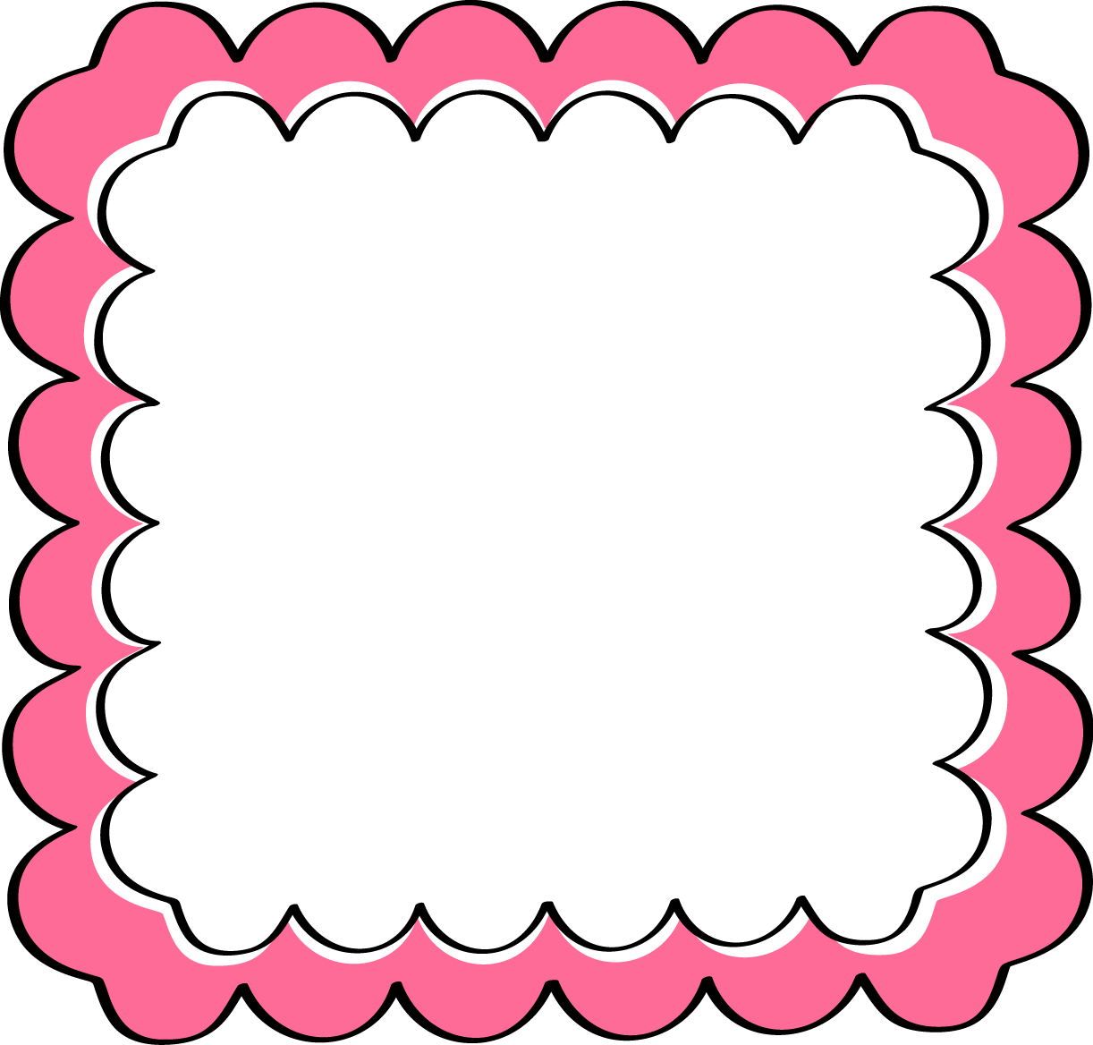 Pink Scalloped Frame   Free Clip Art Frames