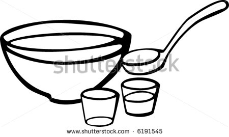 Punch Bowl And Glasses   Stock Vector