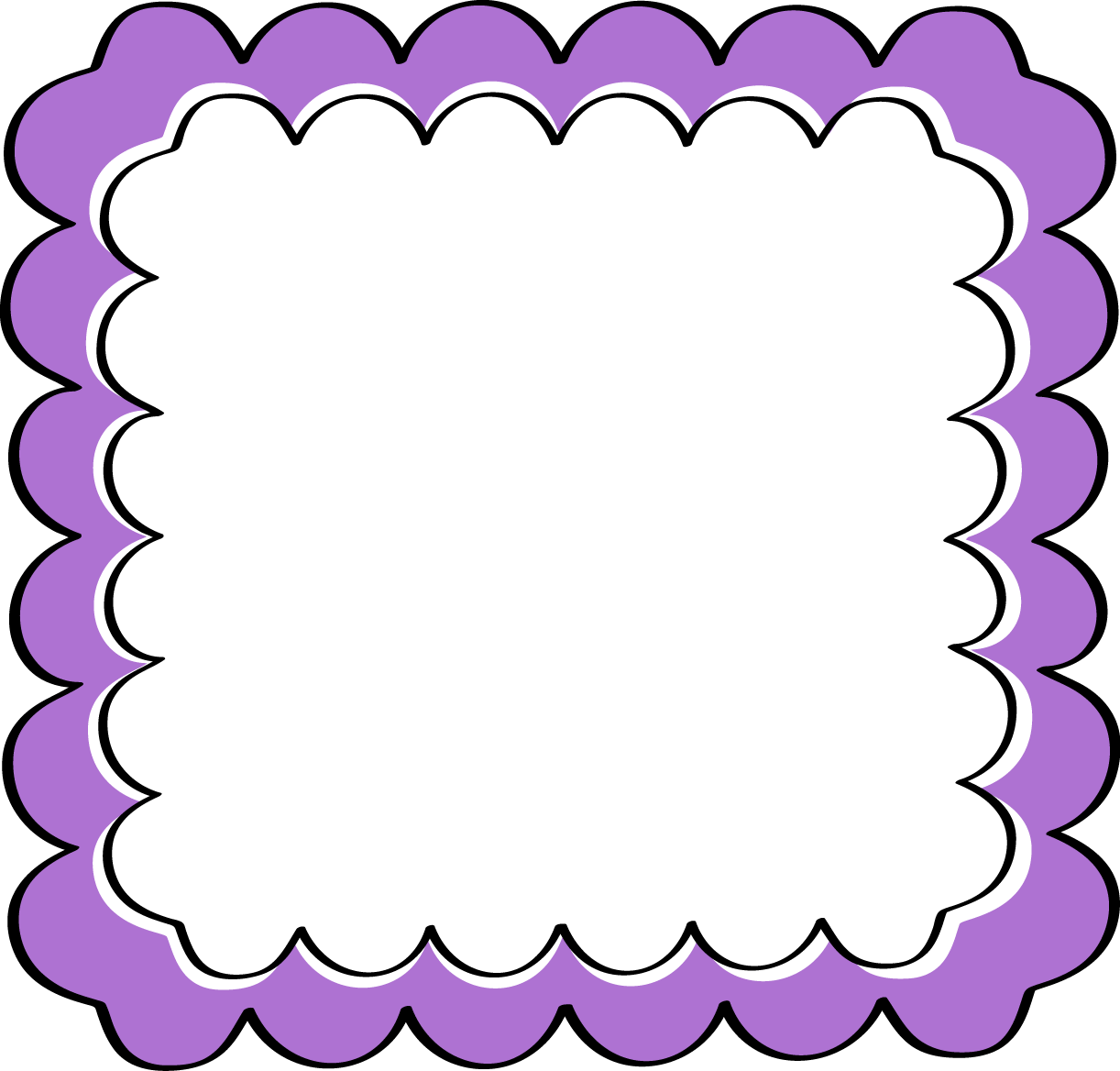 Purple Scalloped Frame   Free Clip Art Frames