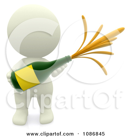 Royalty Free  Rf  Clipart Illustration Of A Champagne Bottle Bursting