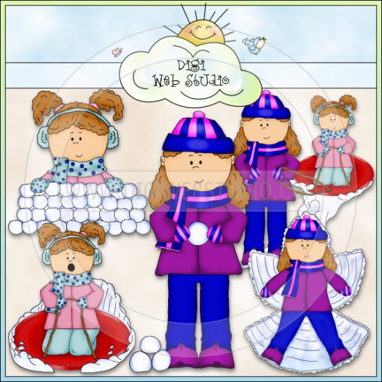 Snow Day Clipart Snow Day Sisters 1   Whimsical
