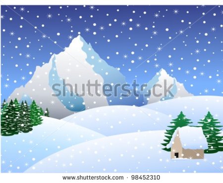 Snowy Day Clipart Snow Day And Little House