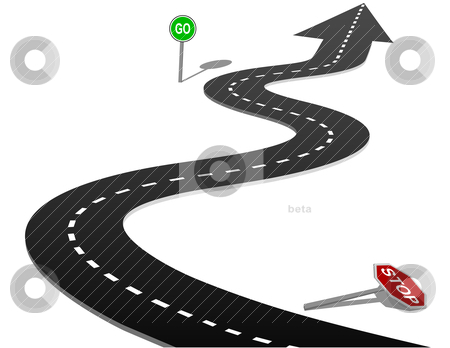 Success Highway Curve Stop Go Sign Progress Stock Vector Clipart Stop