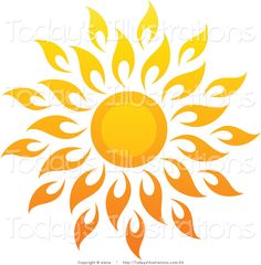 Sun Art   Vector Clipart Of A Bright Summer Sun With Petal Rays 1 By